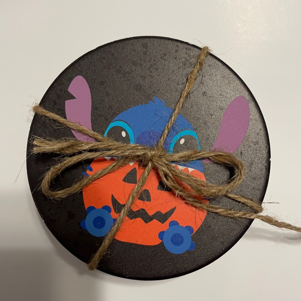 Set of 4 stitch pumpkin assorted coasters